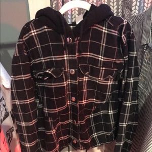 H&M flannel hooded jacket